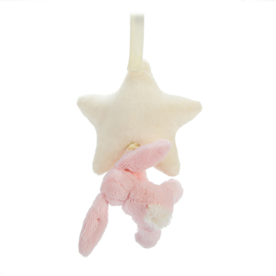 Muziekdoosje Bashful Pink konijn ster van Jellycat achterkant
