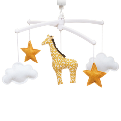 Pouce et Lina muziekmobiel giraffe geel