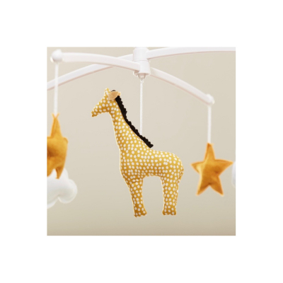 Pouce et Lina muziekmobiel giraffe geel