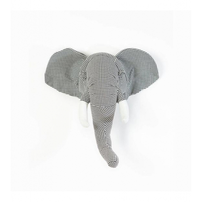 Wild & Soft dierenkop abstract olifant Andrew zwart/wit