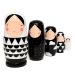 Petit Monkey Nesting dolls zwart/wit 5-delig