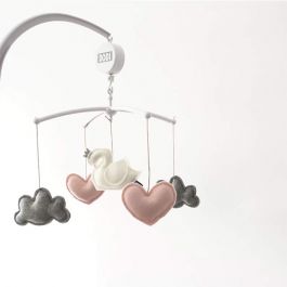 Duplicaat legering arm Dodi for Kids muziekmobiel zwaan met hartjes en wolken | Miss Birdie